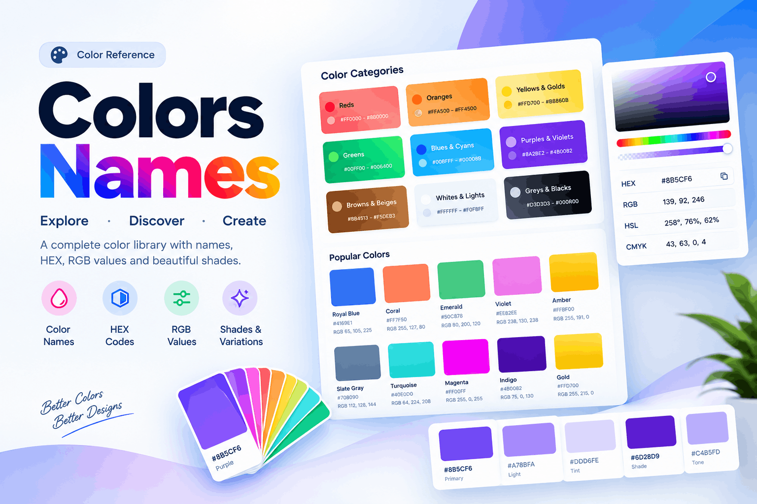Colors Names | The Ultimate Guide with Colors, Shades, HEX Codes, RGB Values &amp; Color Categories